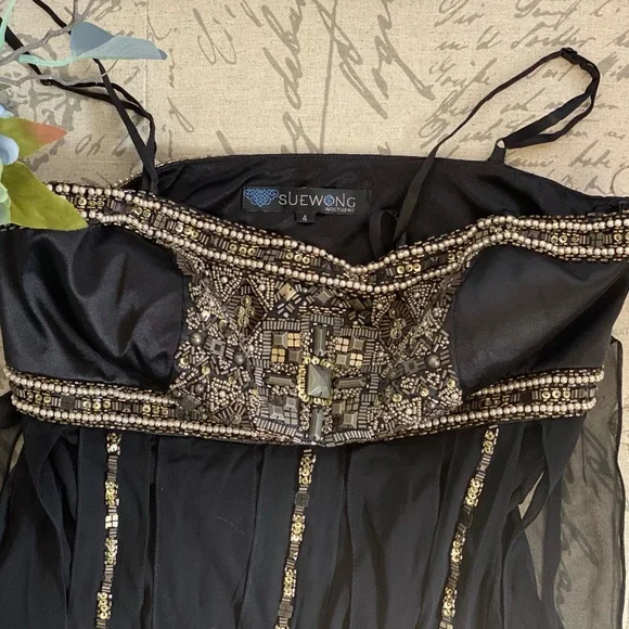 Sue Wong Black Beaded Dress - Picture 2 of 6